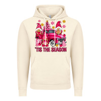 Vintage Artic Tis' the season pink Christmas gnomes truck Vintage Hoodie - NancyCooperArtShop
