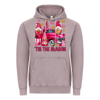 Vintage Zinc Tis' the season pink Christmas gnomes truck Vintage Hoodie - NancyCooperArtShop
