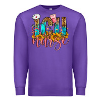 Purple Western ICU Intensive Care Unit Nurse Premium Sweatshirt - FaDigitalArtStudio