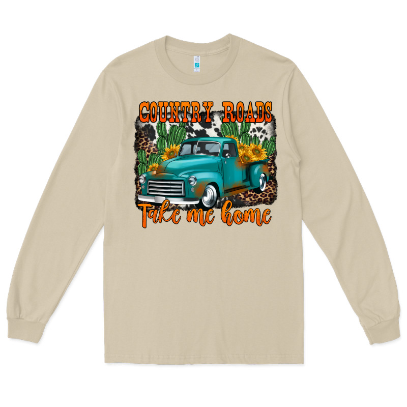 Country Roads Take Me Home Old Western Truck Long Sleeve Tee by Jasminsmagicworld | Teevron
