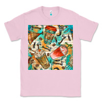 Bubblegum Pink western indian coffee cups with aztec seamless pattern bbs Classic Tee - BundleAndBundleShop