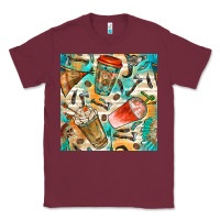 Burgundy western indian coffee cups with aztec seamless pattern bbs Classic Tee - BundleAndBundleShop