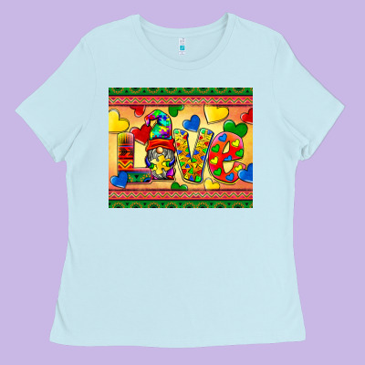 Love Autism Awareness Ladies Tee Designed By Barkaloodesign