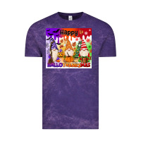 Cloud Purple happy hallothanksmas gnomies Vintage Tee - MaliasSmallBusiness