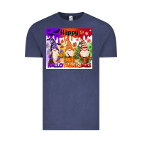 Vintage Denim happy hallothanksmas gnomies Vintage Tee - MaliasSmallBusiness