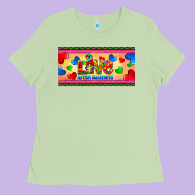 Love Autism Awareness License Plate Template Ladies Tee Designed By Barkaloodesign