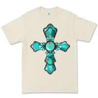 Western Turquoise Gemstone Cross Premium Tee | Teevron