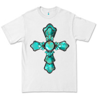 White western turquoise gemstone cross Premium Tee - BarkalooDesign