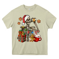 Mossy christmas skeleton coffee Heavy Core Tee - Jasminsmagicworld