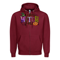 Burgundy resting witch face Zipper Hoodie - CowGirlArtShop
