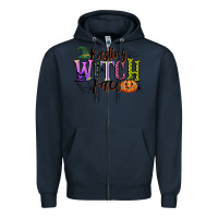 Navy resting witch face Zipper Hoodie - CowGirlArtShop