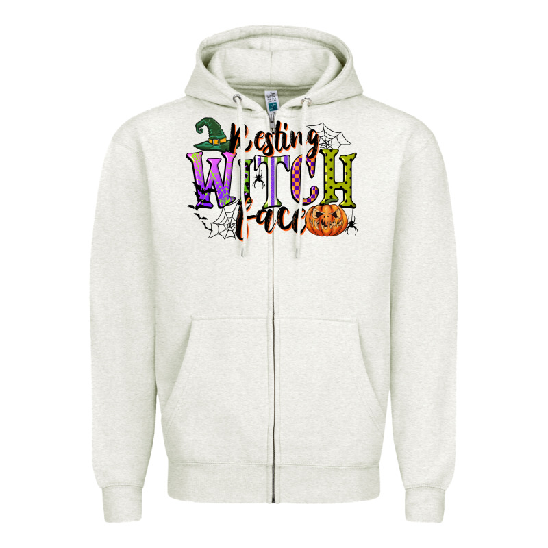 Resting Witch Face Zipper Hoodie by CowGirlArtShop | Teevron