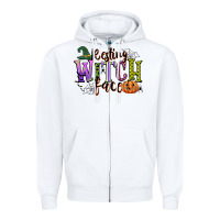 White resting witch face Zipper Hoodie - CowGirlArtShop