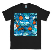 Black winter frosty coffee cups and snow seamless pattern bbs Classic Tee - BundleAndBundleShop