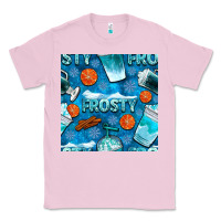 Bubblegum Pink winter frosty coffee cups and snow seamless pattern bbs Classic Tee - BundleAndBundleShop