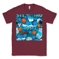 Burgundy winter frosty coffee cups and snow seamless pattern bbs Classic Tee - BundleAndBundleShop