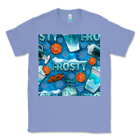 Colony Blue winter frosty coffee cups and snow seamless pattern bbs Classic Tee - BundleAndBundleShop