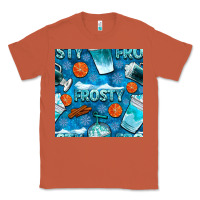 Copper winter frosty coffee cups and snow seamless pattern bbs Classic Tee - BundleAndBundleShop