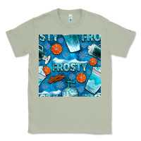 Matcha winter frosty coffee cups and snow seamless pattern bbs Classic Tee - BundleAndBundleShop
