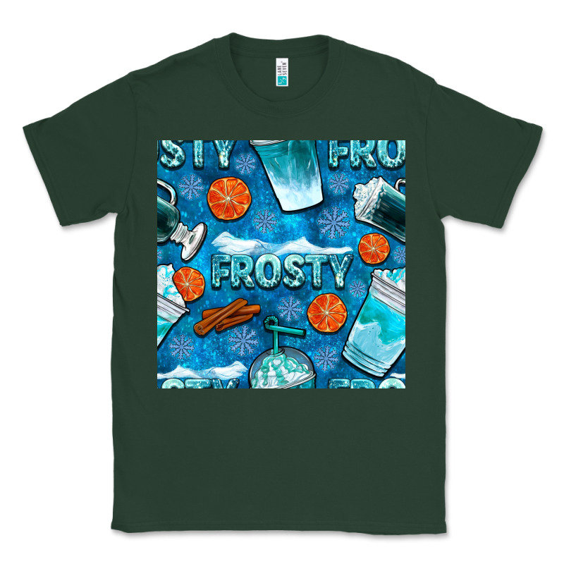 Winter Frosty Coffee Cups And Snow Seamless Pattern Bbs Classic Tee by BundleAndBundleShop | Teevron