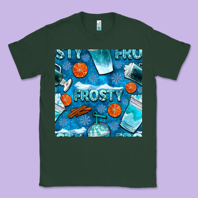 Winter Frosty Coffee Cups And Snow Seamless Pattern Bbs Classic Tee Designed By Bundleandbundleshop