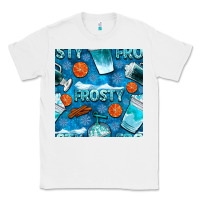 White winter frosty coffee cups and snow seamless pattern bbs Classic Tee - BundleAndBundleShop