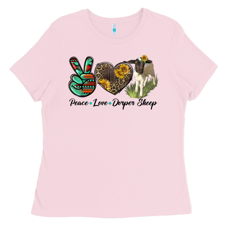 Peace Love Dorper Sheep Ladies Tee by LillyAllenDesigns | Teevron