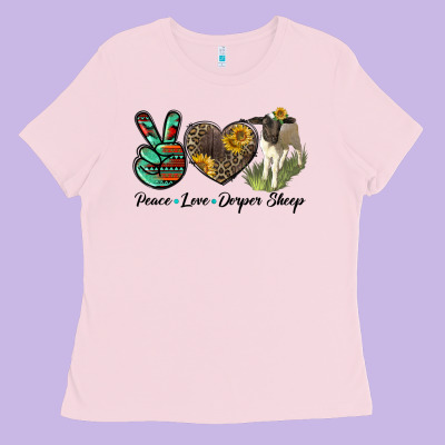 Peace Love Dorper Sheep Ladies Tee Designed By Lillyallendesigns