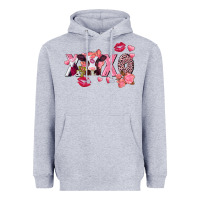 Heather Grey Xoxo baby Cow Valentine's Day Heavyweight Hoodie - FaDigitalArtStudio