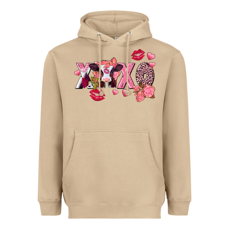 Xoxo Baby Cow Valentine's Day Heavyweight Hoodie by FaDigitalArtStudio | Teevron