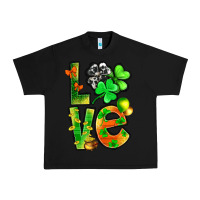 Black St.Patrick Love With Clover Urban Heavy Tee - BundleAndBundleShop