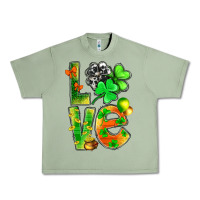 Oil Green St.Patrick Love With Clover Urban Heavy Tee - BundleAndBundleShop