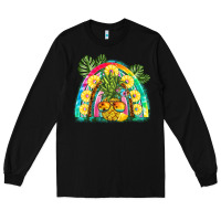 Black pineapple rainbow Long Sleeve Tee - BarkalooDesign