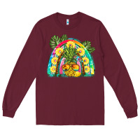 Burgundy pineapple rainbow Long Sleeve Tee - BarkalooDesign