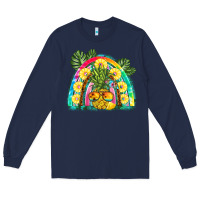 Navy pineapple rainbow Long Sleeve Tee - BarkalooDesign