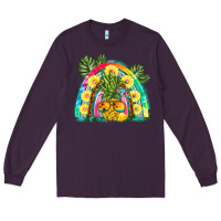 Plum pineapple rainbow Long Sleeve Tee - BarkalooDesign