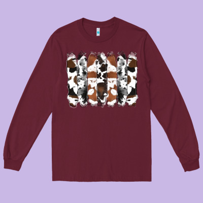 Cowhide Brushstrokes Long Sleeve Tee Designed By Ranaportraitstore