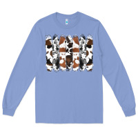 Colony Blue cowhide brushstrokes Long Sleeve Tee - RanaPortraitStore