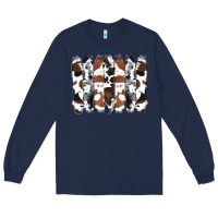 Navy cowhide brushstrokes Long Sleeve Tee - RanaPortraitStore