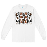 White cowhide brushstrokes Long Sleeve Tee - RanaPortraitStore