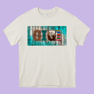 Western Turquoise Gigi License Plate Heavy Core Tee Designed By Barkaloodesign