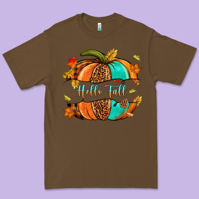 Pumpkin Hello Fall Premium Tee Designed By Nancycooperartshop