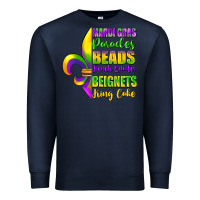 Navy mardi gras parades beads Premium Sweatshirt - FaDigitalArtStudio