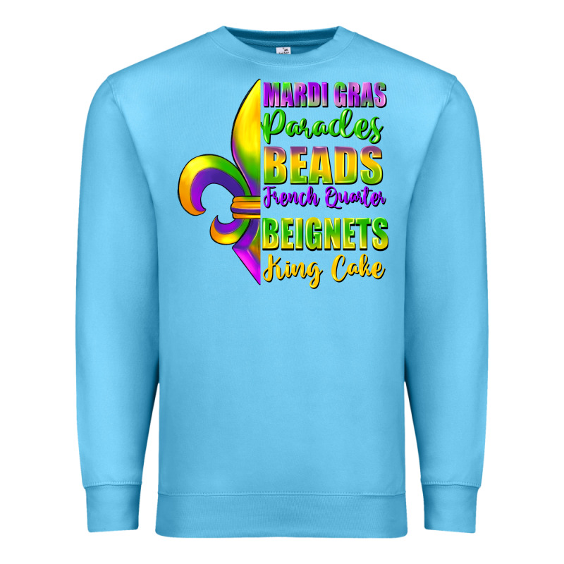 Mardi Gras Parades Beads Premium Sweatshirt by FaDigitalArtStudio | Teevron