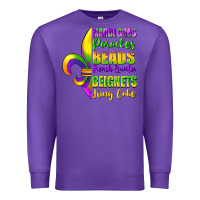Purple mardi gras parades beads Premium Sweatshirt - FaDigitalArtStudio