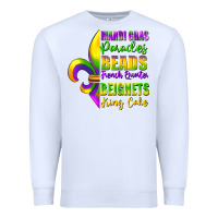 White mardi gras parades beads Premium Sweatshirt - FaDigitalArtStudio