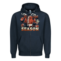 Navy tis the season football halloween Zipper Hoodie - CowGirlArtShop
