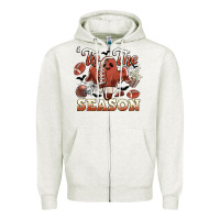 Oatmeal Heather tis the season football halloween Zipper Hoodie - CowGirlArtShop