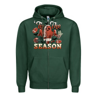 Sports Green tis the season football halloween Zipper Hoodie - CowGirlArtShop