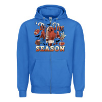 True Royal tis the season football halloween Zipper Hoodie - CowGirlArtShop